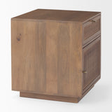 Grier Medium Brown Wood w/ Cane End Table from Mercana - Luna Furniture