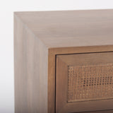 Grier Medium Brown Wood w/ Cane End Table from Mercana - Luna Furniture