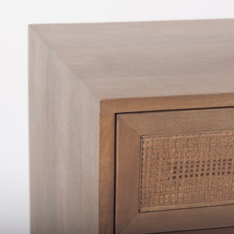 Grier Medium Brown Wood w/ Cane End Table from Mercana - Luna Furniture