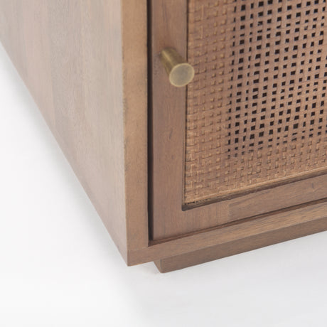 Grier Medium Brown Wood w/ Cane End Table from Mercana - Luna Furniture