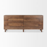 Astrid 71L x 17W x 30.3H Medium Brown Solid Wood 6 Drawer Sideboard from Mercana - Luna Furniture