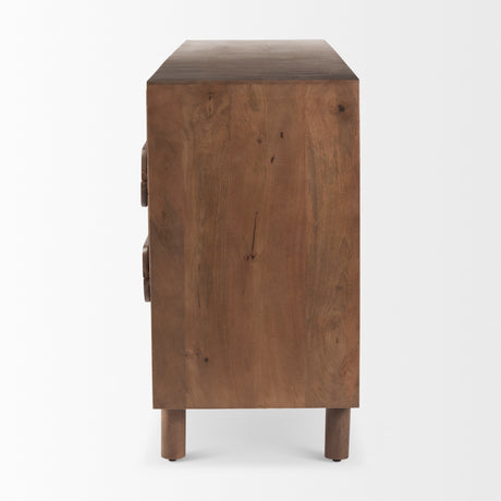 Astrid 71L x 17W x 30.3H Medium Brown Solid Wood 6 Drawer Sideboard from Mercana - Luna Furniture