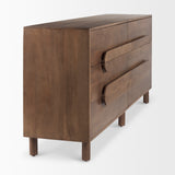 Astrid 71L x 17W x 30.3H Medium Brown Solid Wood 6 Drawer Sideboard from Mercana - Luna Furniture