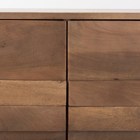 Astrid 71L x 17W x 30.3H Medium Brown Solid Wood 6 Drawer Sideboard from Mercana - Luna Furniture