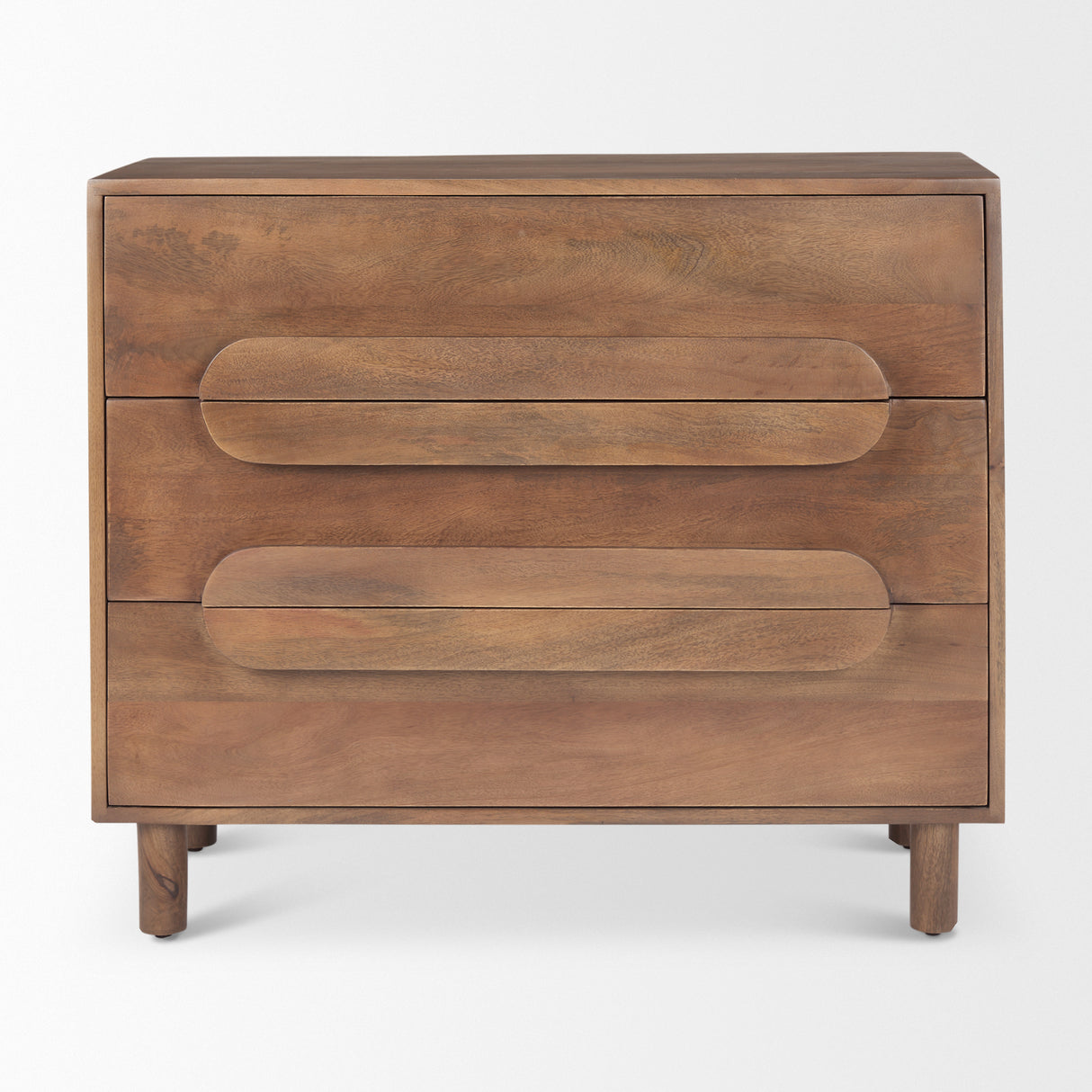 Astrid 36L x 17W x 30.3H Medium Brown Solid Wood 3 Drawer Cabinet from Mercana - Luna Furniture