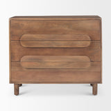 Astrid 36L x 17W x 30.3H Medium Brown Solid Wood 3 Drawer Cabinet from Mercana - Luna Furniture