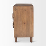 Astrid 36L x 17W x 30.3H Medium Brown Solid Wood 3 Drawer Cabinet from Mercana - Luna Furniture