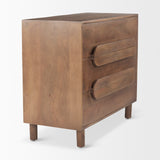 Astrid 36L x 17W x 30.3H Medium Brown Solid Wood 3 Drawer Cabinet from Mercana - Luna Furniture