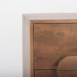 Astrid 36L x 17W x 30.3H Medium Brown Solid Wood 3 Drawer Cabinet from Mercana - Luna Furniture
