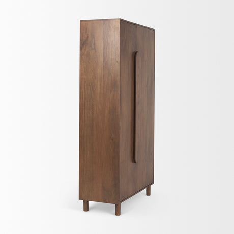 Astrid 36.0L x 17.0W x 70.0H Medium Brown Solid Wood Armoire from Mercana - Luna Furniture