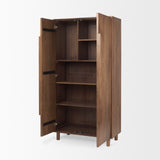 Astrid 36.0L x 17.0W x 70.0H Medium Brown Solid Wood Armoire from Mercana - Luna Furniture