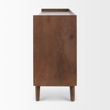 Lillie Medium Brown Wood 4 Door Tray Top Sideboard from Mercana - Luna Furniture