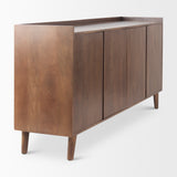 Lillie Medium Brown Wood 4 Door Tray Top Sideboard from Mercana - Luna Furniture