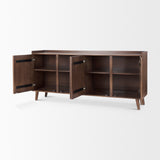 Lillie Medium Brown Wood 4 Door Tray Top Sideboard from Mercana - Luna Furniture