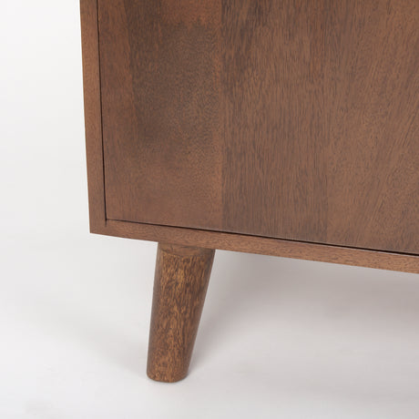 Lillie Medium Brown Wood 4 Door Tray Top Sideboard from Mercana - Luna Furniture