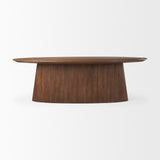 Lance 94"L x 50"W x30"H Medium Brown Solid Wood Oval Dining Table from Mercana - Luna Furniture