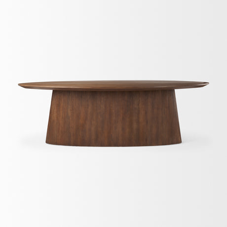 Lance 94"L x 50"W x30"H Medium Brown Solid Wood Oval Dining Table from Mercana - Luna Furniture