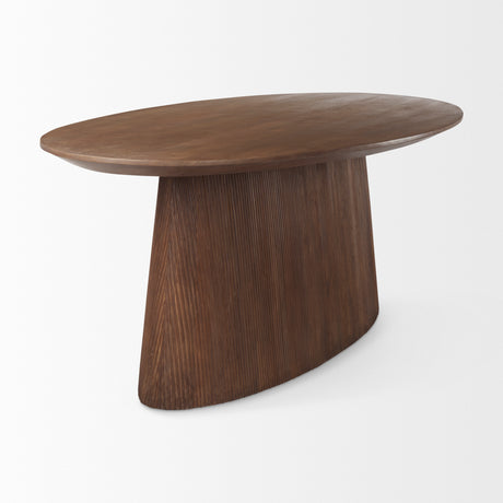Lance 94"L x 50"W x30"H Medium Brown Solid Wood Oval Dining Table from Mercana - Luna Furniture