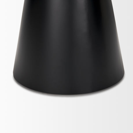 Mitchell 22.0L x 22.0W x 23.0H Black Metal Pedetal Base with Brown Wood Top Side Table from Mercana - Luna Furniture