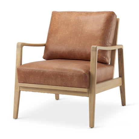 Raeleigh Tan Faux Leather Accent Chair from Mercana - Luna Furniture