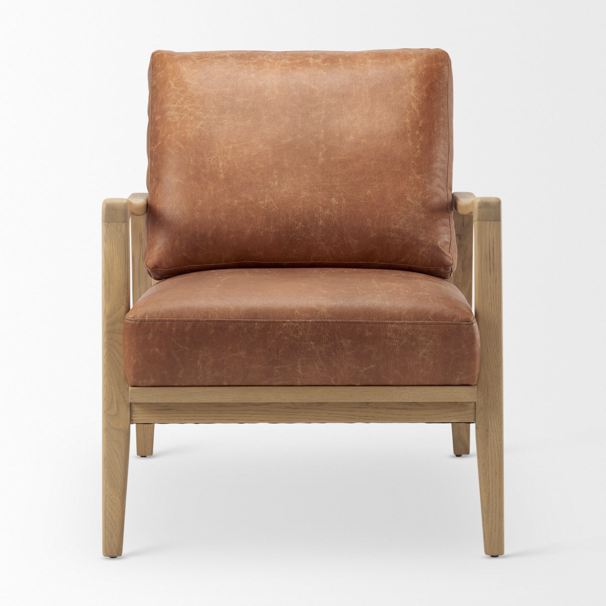Raeleigh Tan Faux Leather Accent Chair from Mercana - Luna Furniture