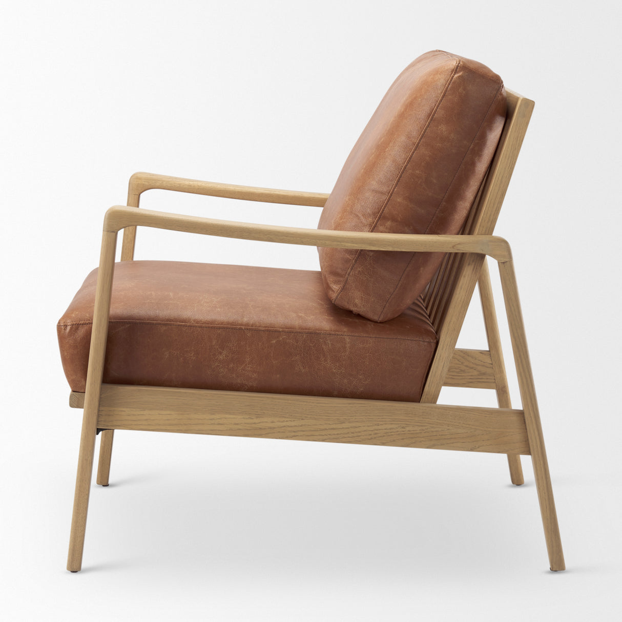Raeleigh Tan Faux Leather Accent Chair from Mercana - Luna Furniture