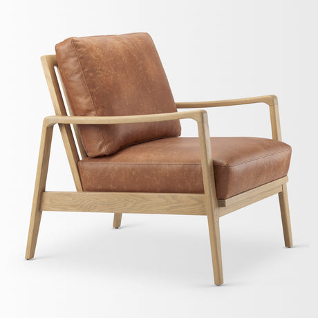 Raeleigh Tan Faux Leather Accent Chair from Mercana - Luna Furniture