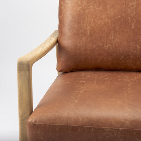 Raeleigh Tan Faux Leather Accent Chair from Mercana - Luna Furniture