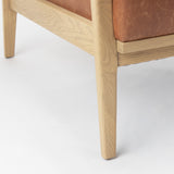 Raeleigh Tan Faux Leather Accent Chair from Mercana - Luna Furniture
