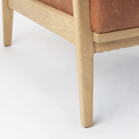 Raeleigh Tan Faux Leather Accent Chair from Mercana - Luna Furniture