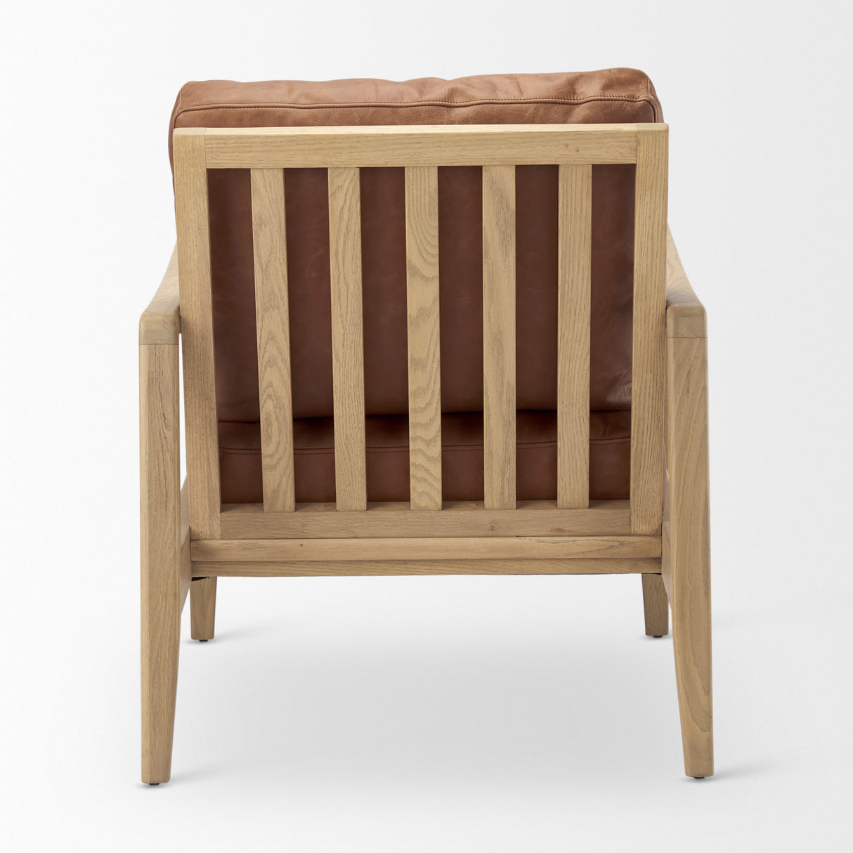 Raeleigh 28.0L x 34.1W x 34.4H Cognac Leather W/ Light Brown Wood Frame Accent Chair from Mercana - Luna Furniture