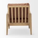 Raeleigh 28.0L x 34.1W x 34.4H Cognac Leather W/ Light Brown Wood Frame Accent Chair from Mercana - Luna Furniture
