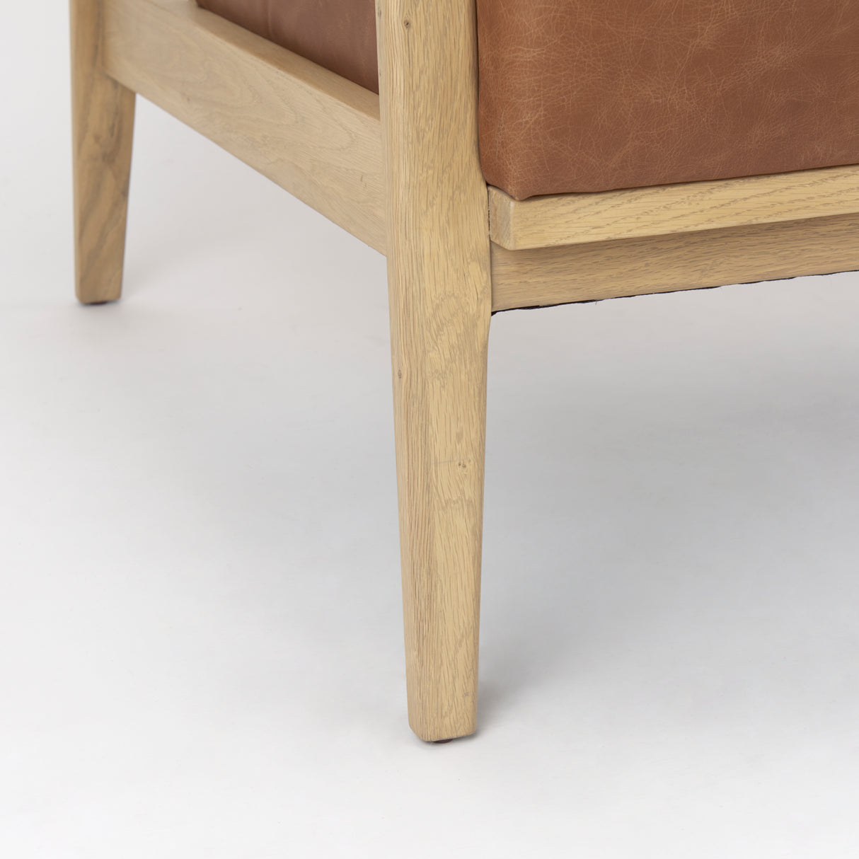 Raeleigh 28.0L x 34.1W x 34.4H Cognac Leather W/ Light Brown Wood Frame Accent Chair from Mercana - Luna Furniture