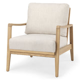 Raeleigh 28.0L x 34.1W x 34.4H Cream Fabric W/Light Brown Wood Accent Chair from Mercana - Luna Furniture
