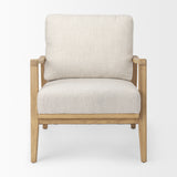 Raeleigh 28.0L x 34.1W x 34.4H Cream Fabric W/Light Brown Wood Accent Chair from Mercana - Luna Furniture