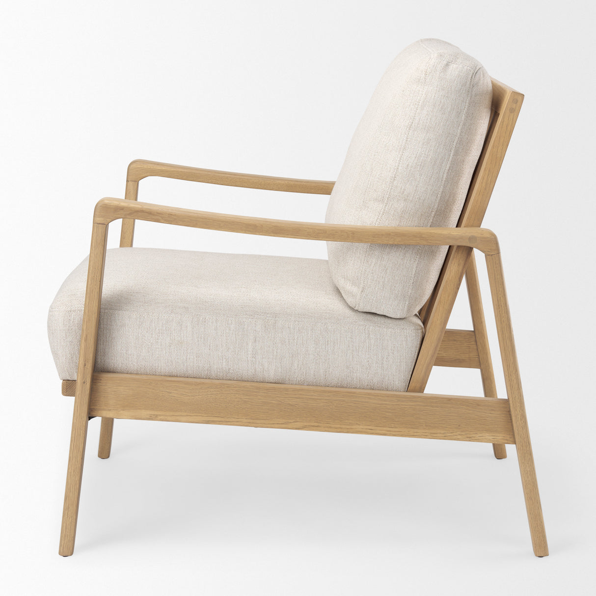 Raeleigh 28.0L x 34.1W x 34.4H Cream Fabric W/Light Brown Wood Accent Chair from Mercana - Luna Furniture