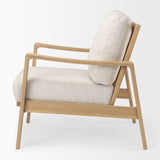 Raeleigh 28.0L x 34.1W x 34.4H Cream Fabric W/Light Brown Wood Accent Chair from Mercana - Luna Furniture