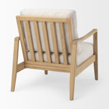 Raeleigh 28.0L x 34.1W x 34.4H Cream Fabric W/Light Brown Wood Accent Chair from Mercana - Luna Furniture