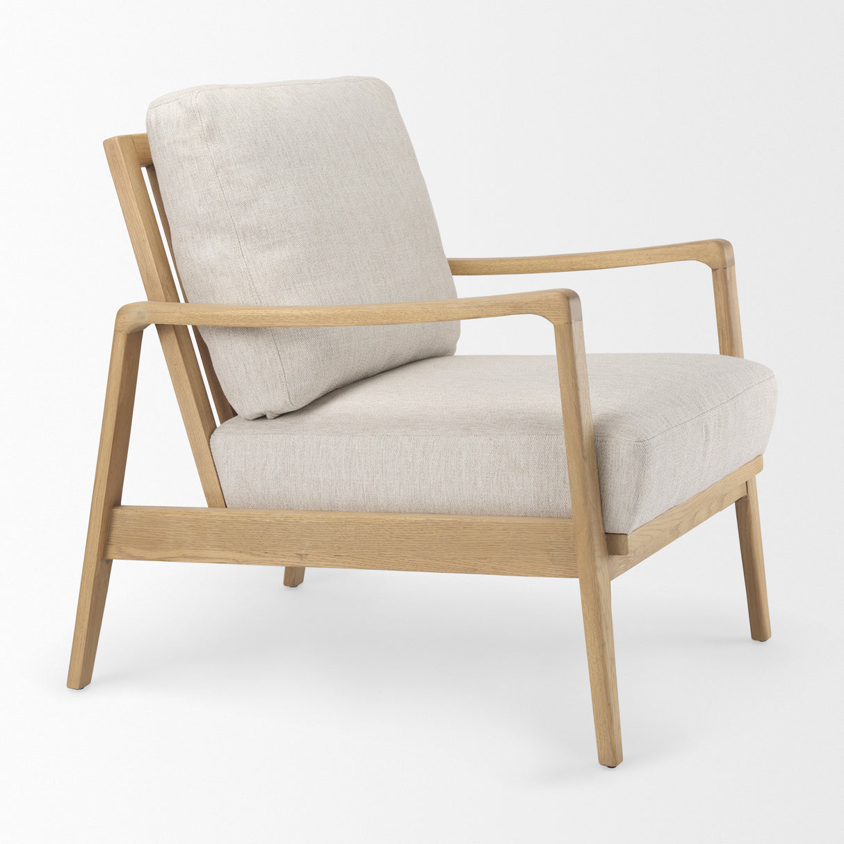 Raeleigh 28.0L x 34.1W x 34.4H Cream Fabric W/Light Brown Wood Accent Chair from Mercana - Luna Furniture