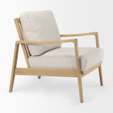 Raeleigh 28.0L x 34.1W x 34.4H Cream Fabric W/Light Brown Wood Accent Chair from Mercana - Luna Furniture