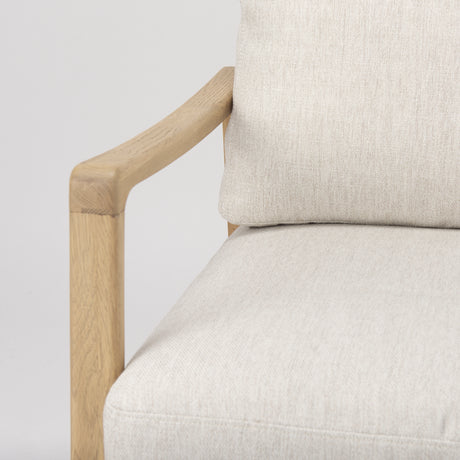 Raeleigh 28.0L x 34.1W x 34.4H Cream Fabric W/Light Brown Wood Accent Chair from Mercana - Luna Furniture