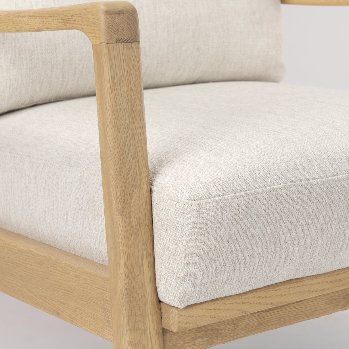 Raeleigh 28.0L x 34.1W x 34.4H Cream Fabric W/Light Brown Wood Accent Chair from Mercana - Luna Furniture