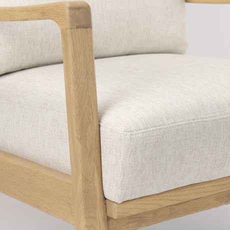 Raeleigh 28.0L x 34.1W x 34.4H Cream Fabric W/Light Brown Wood Accent Chair from Mercana - Luna Furniture