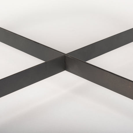 Marquisa 34.25L x 34.25W x 16.5H Small Brown Wood w/ Black Metal Coffee Table from Mercana - Luna Furniture