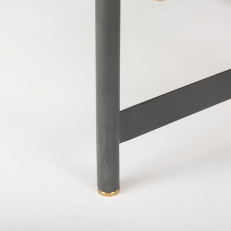 Marquisa 34.25L x 34.25W x 16.5H Small Brown Wood w/ Black Metal Coffee Table from Mercana - Luna Furniture