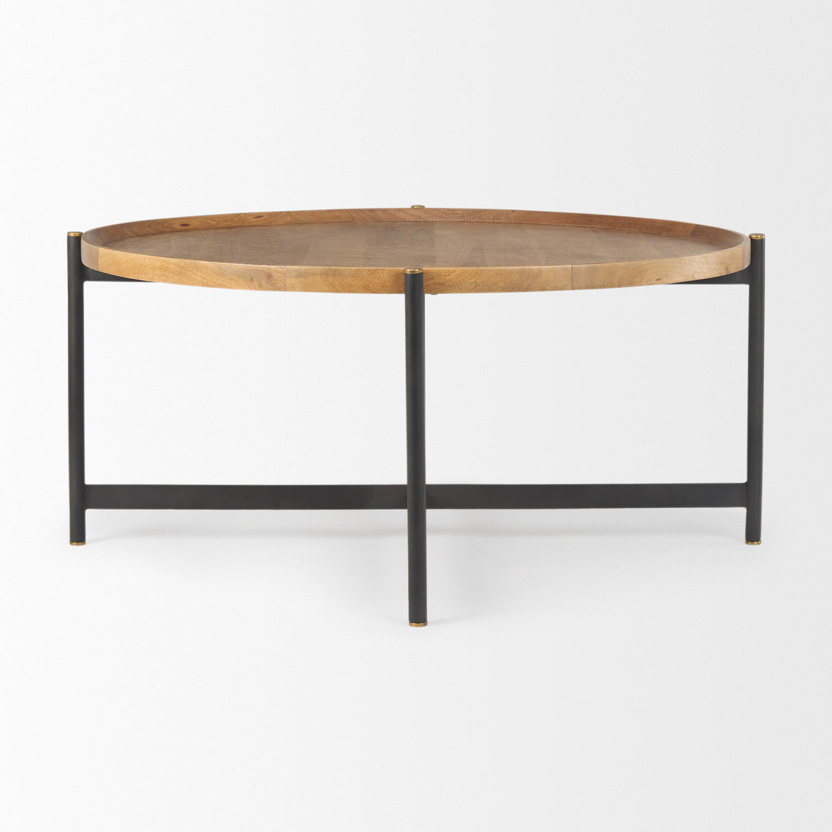 Marquisa Medium Brown Wood W/Black Metal Large Coffee Table from Mercana - Luna Furniture