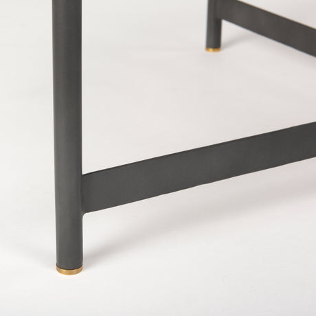 Marquisa Medium Brown Wood W/Black Metal Large Coffee Table from Mercana - Luna Furniture