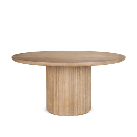 Terra 60L x 60W x 30H Light Brown Wood Round Fluted Dining Table from Mercana - Luna Furniture