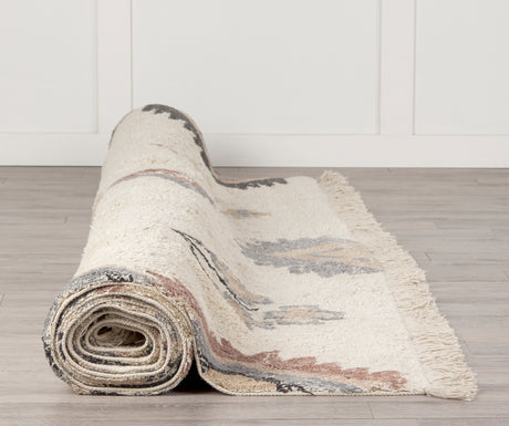 Carla 5x8 Earthy Neutrals Patterned Cotton Area Rug from Mercana - Luna Furniture