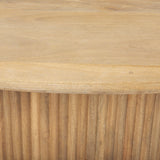 Terra 48L x 28W x 15H Light Brown Wood Oval Fluted Coffee Table from Mercana - Luna Furniture